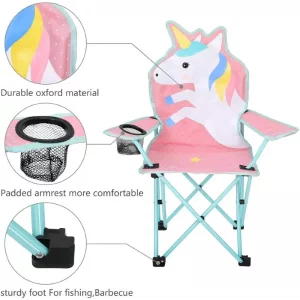 kids-kaboer-unicorn-outdoor-folding-lawn-camping-chair-with-cup-holder-3