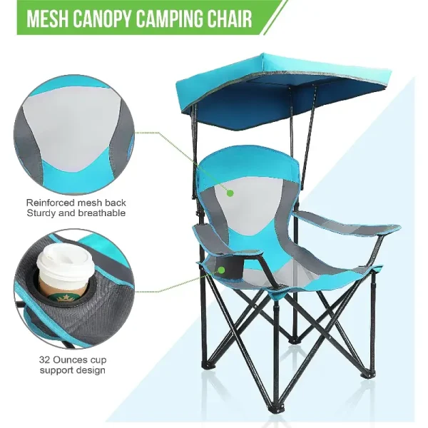 alpha-camp-enamel-blue-heavy-duty-canopy-camping-chair-sunshade-with-cup-holder-3