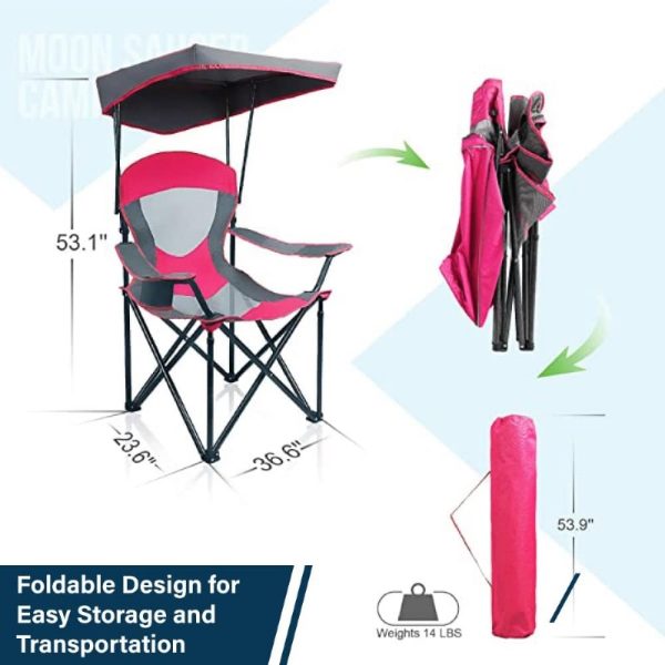 high-point-sports-folding-camping-chairs-with-shade-canopy-for-beach-or-games-2