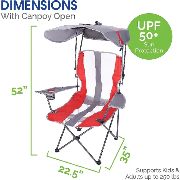 kelsyus-grey-red-original-foldable-beach-canopy-chair-for-camping-or-tailgating-2